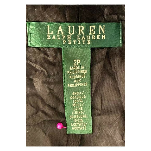 Lauren Ralph Lauren Sleeveless Faux Wrap Wool Pinstriped Jumpsuit - Picture 6 of 7